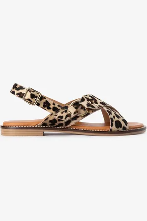 Sissy-Boy Bruine sandalen met leopard print