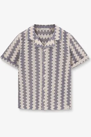 Sissy-Boy Donkerblauw crochet overhemd