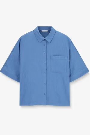 Sissy-Boy Blauwe blouse met borstzak