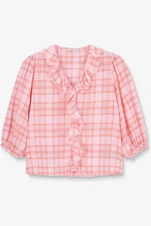 Sissy-Boy Lichtroze blouse met ruiten