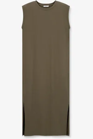 Sissy-Boy Donkergroene mouwloze maxi jurk