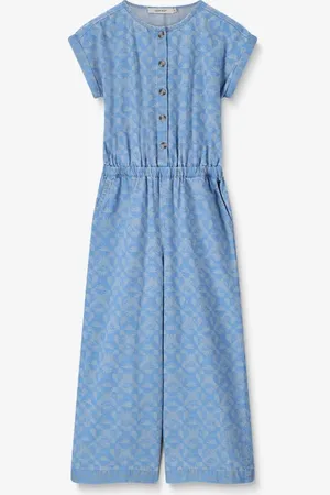 Sissy-Boy Blauwe denim jumpsuit met print