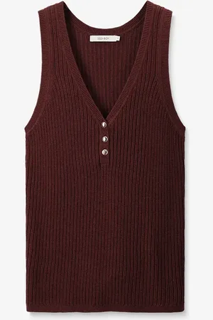 Sissy-Boy Donkerrood gebreid singlet