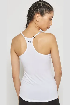 PUMA Dames hemd Racerback - Tank top - & Grijs - Vrouwen onderhemd modal - katoen - Spaghetti bandjes