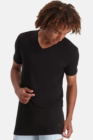 Bamboo Basics 2-pak - Extra lange T-shirts v-hals - Extra lange bamboe heren ondershirts - korte mouw