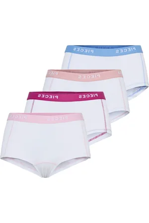 Pieces® 4-Pack Dames short - Pack Pin - Katoenen dames onderbroeken - Multipack