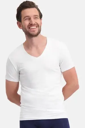 Bamboo Basics 2-pak heren T-shirts V-hals - slim fit - Vigo - Strakke Bamboe heren ondershirts