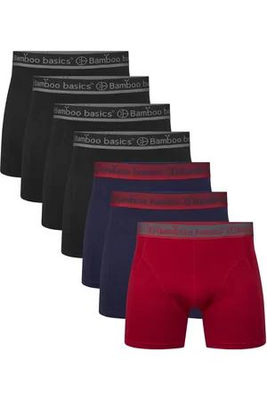 Bamboo Basics 7-pak heren boxers - Rico - Rood/Blauw/Zwart - Bamboe mannen onderbroeken - Huidvriendelijk
