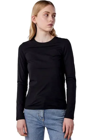 Pieces® Dames ondershirt lange mouw - Long Tee - Katoenen T-shirt lange mouwen - Wit