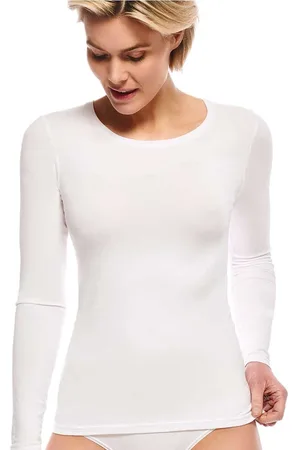 Bamboo Basics 2-pak shirts dames - Lange Mouw - Lara - Bamboe vrouwen ondershirt ronde hals