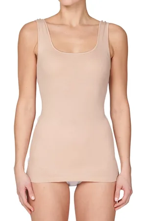 Ten Cate Dames singlet / Hemd - 32286 - Biologisch katoenen onderhemd - Brede bandjes - Wit - Zwart