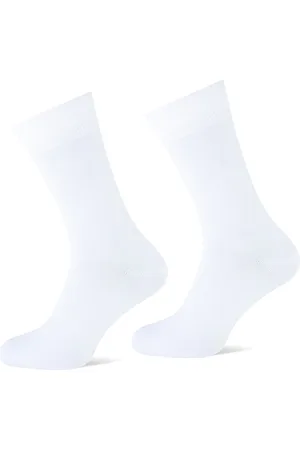 Basset Heren katoenen sokken 1 paar - Naadloze sokken - Zachte kousen - zwart, blauwe, huidskleur - Witte sokken