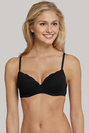 Schiesser BH Beugel BH - Pure Cotton - Zwarte Katoenen bh met kant