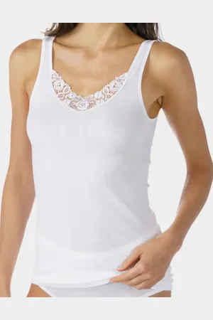 Mey 2000 dames hemd met kant - katoen - Kanten vrouwen onderhemd - 100% katoenen singlet - hemdjes dames