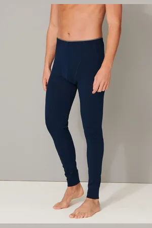 Schiesser Heren Onderbroek lang 95/5 - Biologisch katoenen lange heren pantalon met sluiting - Zwart en