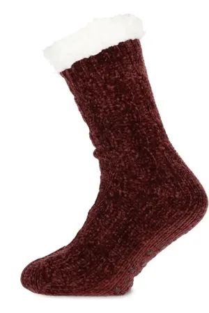 Basset Dikke warme sokken - Anti Slip - Chenille - Huissokken - Bedsokken