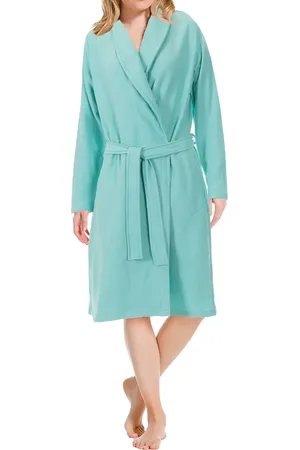 Pastunette Dames Badjas met bamboe - Aqua - Bamboe ochtendjas