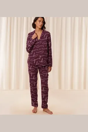Triumph Dames pyjama Viscose - Boyfriend Fit - Doorknoop viscose pyjama met lange mouwen