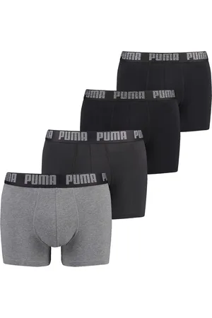 PUMA 4-pack Heren Boxershort - Black / Grey - Katoenen donkere heren onderbroeken