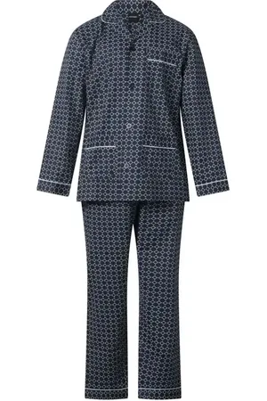 GENTLEMEN Katoenen heren pyjama met knoopsluiting - - Katoenen doorknoop pyjama lange mouw