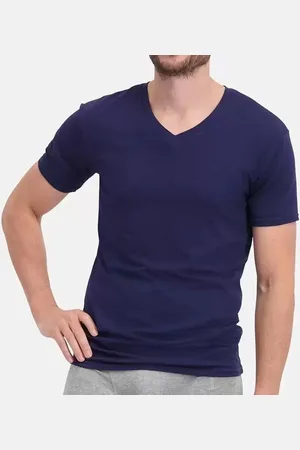 Bamboo Basics 2-pak heren T-shirts V-hals - Velo - Bamboe heren ondershirts korte mouwen - Donkerblauw - Groen - Wit - Zwart