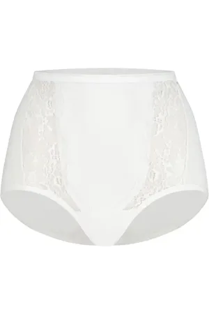 Ten Cate Dames Lace maxi - Kanten dames taille slip - Hoge onderbroek - Biologisch katoen - Badstof kruisje