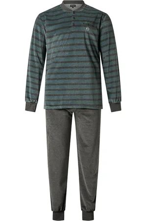 Outfitter Velours heren pyjama - Warm Earth - Warme winter mannen pyjama