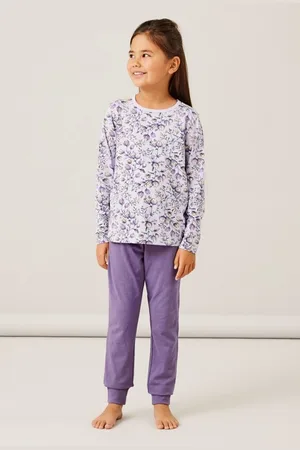 NAME IT Meisjes pyjama - Purple Flower - Maat 110/116