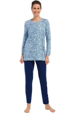 Pastunette Dames pyjama - Blue Giraf - katoenen pyjama maat 50