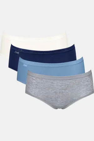 Sloggi 4-pack dames Basic Midi slips - Blue Summer - katoenen dames heup onderbroeken