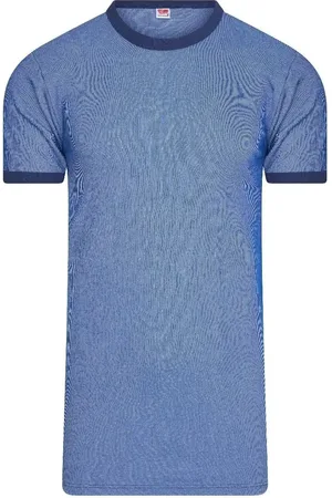 Beeren Hemd korte mouw, blauwe streep M2000 - Duurzaam heren ondershirt - T-shirt