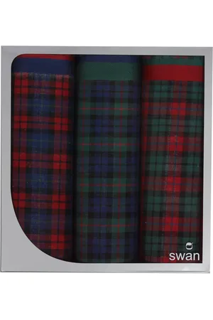 Swan Products 3-pak Dames zakdoeken Donkere ruit - Cadeau verpakking - Stoffen zakdoeken