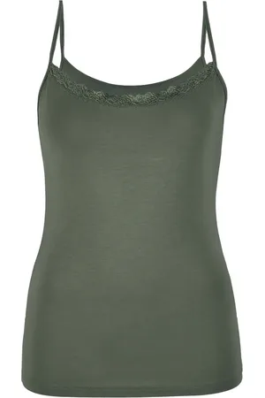 Nina Von C. Dames spaghetti hemd kant - Modal - Kanten onderhemd met smalle bandjes - Luxe singlet