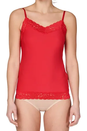 Ten Cate 31912 Secrets dames hemd kant - Spaghetti bandjes - Kanten Naadloos dames hemd microfiber - lingerie top
