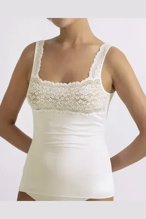 Nina Von C. Dames hemd kant - Modal onderhemd vrouwen - Luxe Singlet met kant