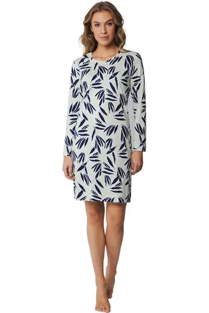 Pastunette Dames nachthemd katoen met lange mouwen - - 100% katoenen nachtjapon dames
