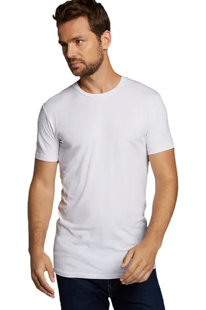 Bamboo Basics 2-pak t-shirt ronde hals - Ruben - Bamboe heren ondershirt korte mouw - - Zwart - Donkerblauw - Huidskleur - Witte t shirts hren