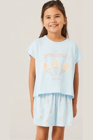 NAME IT Meisjes shortama - Icecream - Katoenen zomer pyjama korte broek