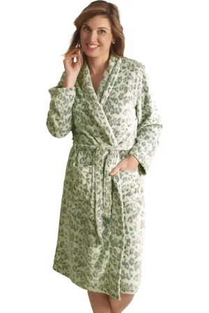 Cocodream Cocodream dames badjas fleece - Panter - Warme winter ochtendjas