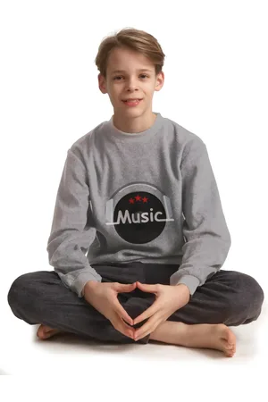 Outfitter Fleece pyjama kind - jongens - Music - Warme winter kinder pyjama - Fleece pyjama kind