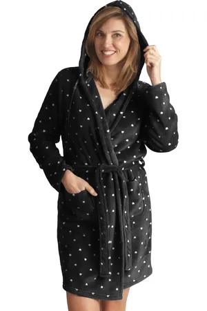 Cocodream Cocodream dames badjas fleece - Stippel - Warme winter ochtendjas