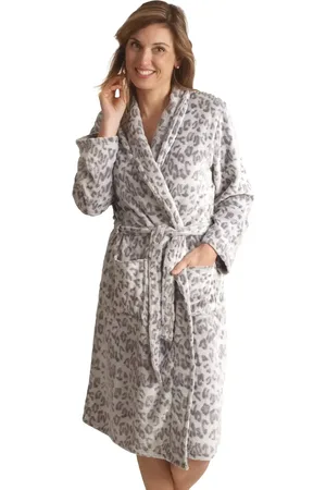 Cocodream Cocodream dames badjas fleece - Panter - Warme winter ochtendjas