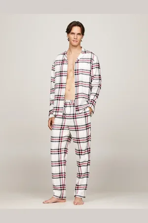 Tommy Hilfiger Heren flanellen Pyjama - Geruit - 100% katoenen heren pyjama met knoopsluiting