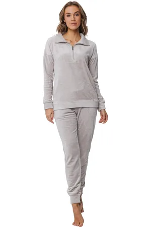 Pastunette Warm velours huispak - Modern brown - Warm 2-delig pyjama pak fleece