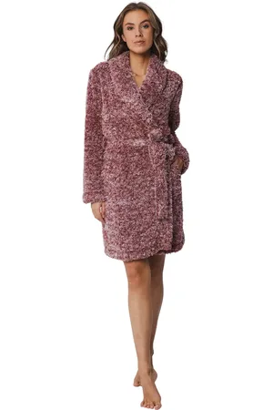 Pastunette Rebelle Teddy dames Badjas Fleece - Warme winter Ochtend jas met sjaalkraag