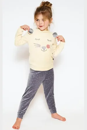Charlie Choe Velours meisjes pyjama - Cute Mouse - Warme winter kinder pyjama