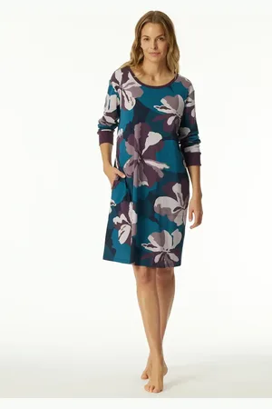 Schiesser Dames Nachthemd lange mouw - Flower - Modal dames nachtjapon - Luxe nachtkleding dames