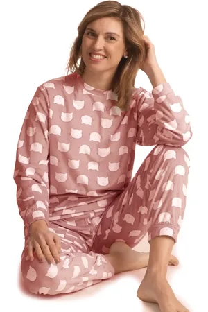 Cocodream Cocodream micro velours dames pyjama - Cats - Warme winter fleece pyjama dames