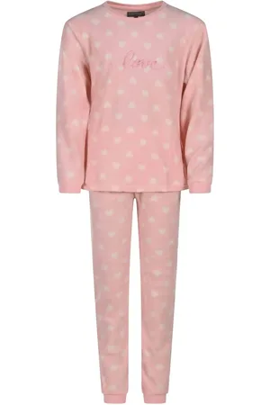 Cocodream Cocodream fleece pyjama kind meisjes - Love - Warme pyjama maat 128 - Fleece pyjama kind