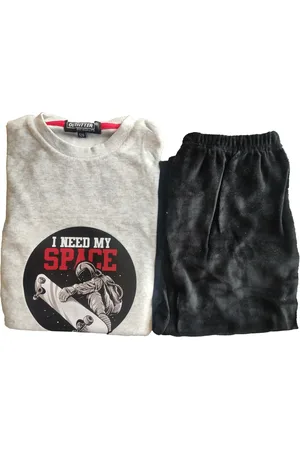 Outfitter Velours jongens pyjama - Warm Space - Warme winter kinder pyjama
